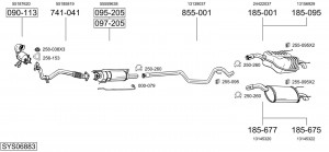 Средний глушитель выхлопных газов 285091 BOSAL
