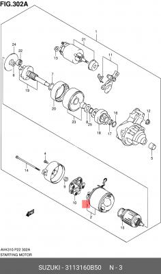 Щетка стартера 31131-60B50 SUZUKI