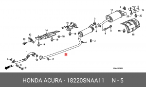 Труба системы выпуска ОГ 18220SNAA11 HONDA