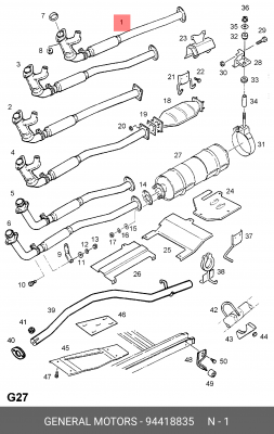 Выпускной трубопровод 94418835 GENERAL MOTORS