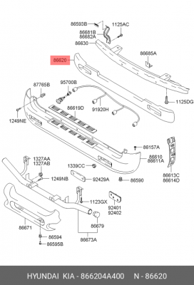 Носитель, буфер 866204A400 HYUNDAI KIA