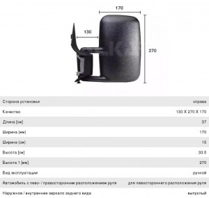 Наружное зеркало 9202966 ALKAR