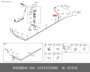 Трубка топливная 313101C000 HYUNDAI KIA