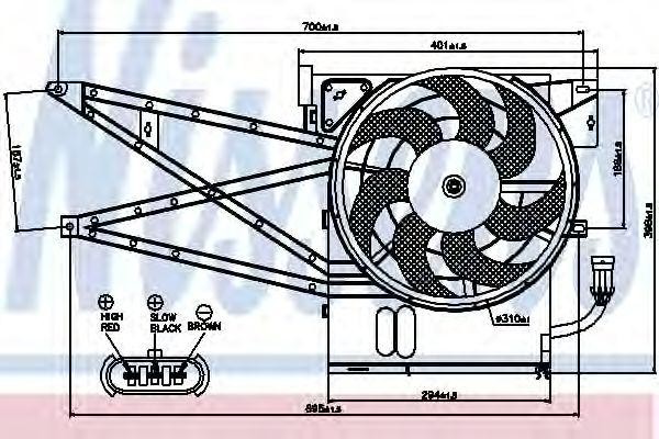 Вентилятор, конденсатор кондиционера 85017 NISSENS
