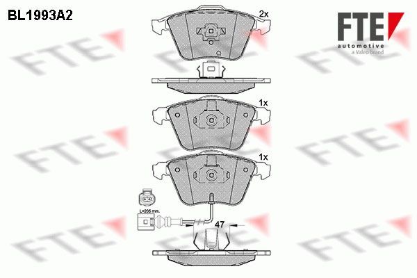 Комплект тормозных колодок, диско BL1993A2 FTE
