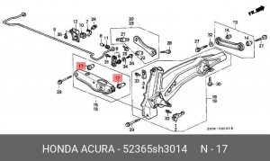 Подвеска, рычаг независимой подвески колеса 52365-SH3-014 HONDA