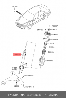 Амортизатор подвески 54611-3K030 HYUNDAI KIA