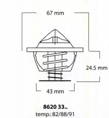 Термостат, охлаждающая жидкость 86203382 TRISCAN