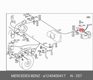 Датчик, частота вращения колеса A 124 540 04 17 MERCEDES BENZ