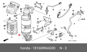 Катализатор 18160RNAG00 HONDA