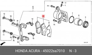 Комплект тормозных колодок, диско 45022SA7010 HONDA