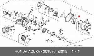 Бегунок распределителя зажигани 30103PM3015 HONDA