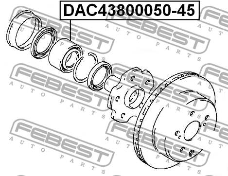 Подшипник ступицы колеса DAC43800050-45 FEBEST