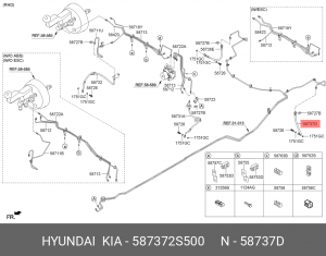 Шланг тормозной 587372S500 HYUNDAI KIA