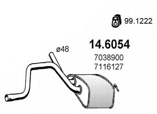 Средний глушитель выхлопных газов 146054 ASSO