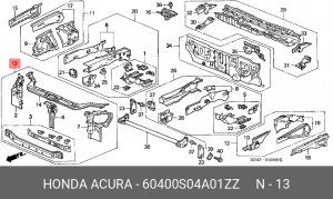 Облицовка передка 60400S04A01ZZ HONDA
