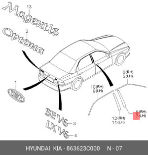 Деталь 863623C000 HYUNDAI KIA