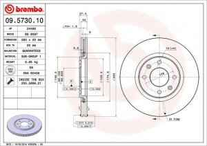 Тормозной диск 09.5730.10 BREMBO