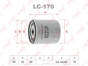 Фильтр масляный двигателя LC-170 LYNXAUTO