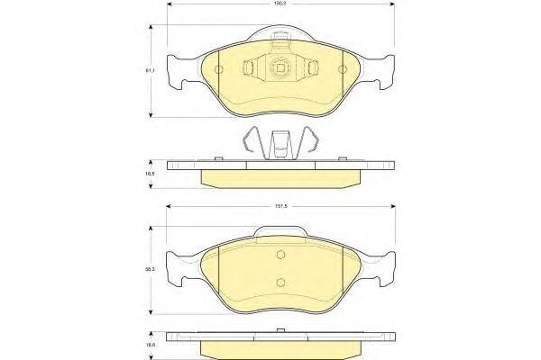 Комплект тормозных колодок, диско 6114192 GIRLING