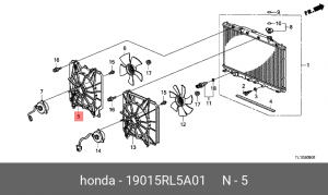 Диффузор радиатора охлаждения под вентилятор 19015RL5A01 HONDA