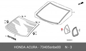 Стекло двери 73405SNBE00 HONDA
