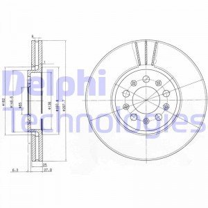 Тормозной диск BG3035 DELPHI