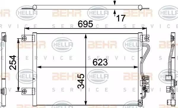 Конденсатор, кондиционер 8FC351304211 HELLA