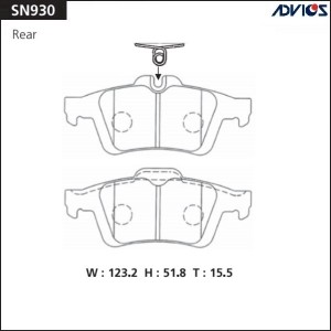 Колодки тормозные дисковые SN930 ADVICS