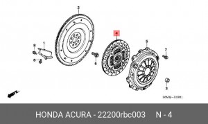 Диск сцепления 22200RBC003 HONDA