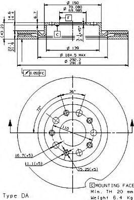 Тормозной диск 09.9366.20 BREMBO