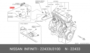 Катушка зажигания 22433-U3100 NISSAN