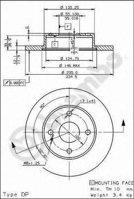 Тормозной диск 08.5796.10 BREMBO