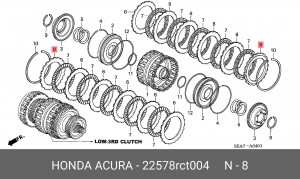 Диск фрикционный АКПП 22578RCT004 HONDA