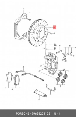 Тормозной диск 99635203102 PORSCHE