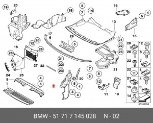 Воздуховод отопителя, кондиционирования салона 51 71 7 145 028 BMW