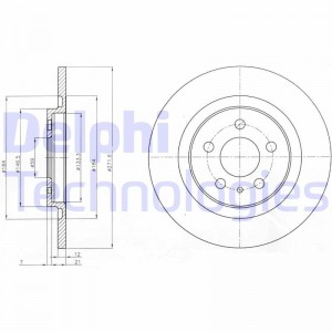 Тормозной диск BG3741 DELPHI