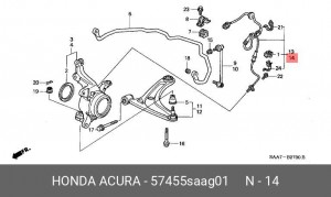 Датчик, частота вращения колеса 57455SAAG01 HONDA