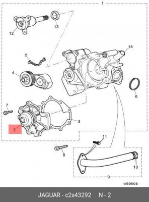 Водяной насос C2S43292 JAGUAR