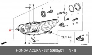 Фара головного света 33150TL0G01 HONDA