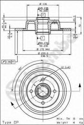 Тормозной диск 08.5653.10 BREMBO
