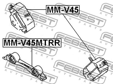 Опора коробки передач MM-V45MTRR FEBEST