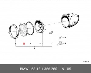 Рассеиватель 63 12 1 356 280 BMW
