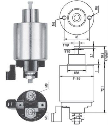 Тяговое реле, стартер 940113050353 MAGNETI MARELLI