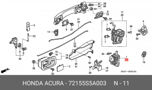 Сервопривод замка двери 72155S5A003 HONDA