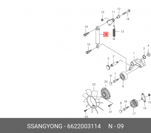Амортизатор натяжителя ремня приводного 6622003114 SSANG YONG