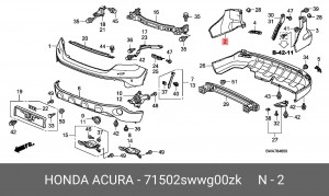 Панель боковая бампера 71502SWWG00ZK HONDA