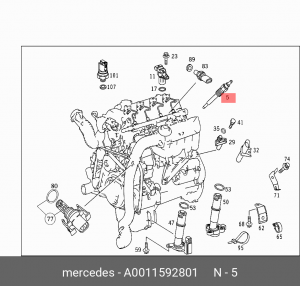 Свеча накаливания A0011592801 MERCEDES BENZ
