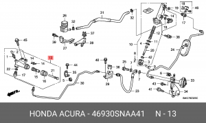 Рабочий цилиндр, система сцепления 46930SNAA41 HONDA