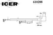 Сигнализатор, износ тормозных колодок 610288 ICER